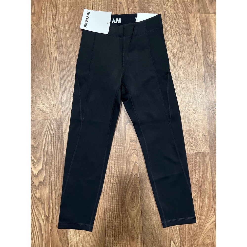 NEW Adidas IVY PARK Womens XS Solid Black MidRise Sculptured 3/4 Length Legging - Picture 2 of 6